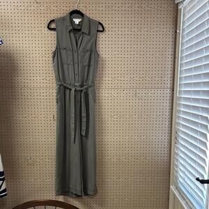 CNC California Green 100% Lyocell sleeveless Long Jumpsuit Cargo Androgynous